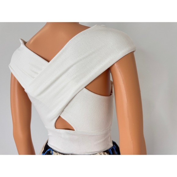 Fashion Nova Criss Cross Off The Shoulder Wrap Top Cutout Back Knit Bodice - Picture 5 of 12